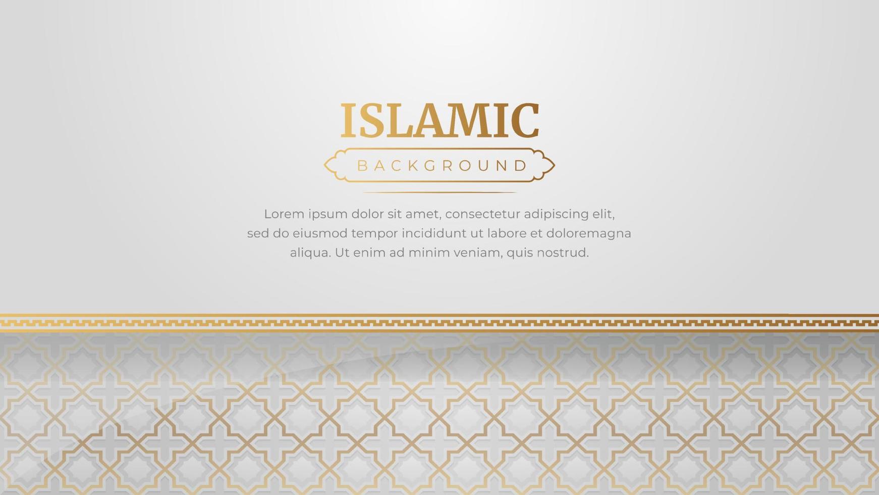 Islamic Arabic Golden Ornament Border Frame Pattern Background with Copy Space for Text vector