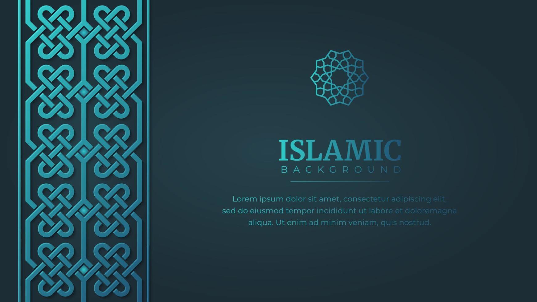 islámico Arábica ornamento modelo fronteras marco azul antecedentes con Copiar espacio vector