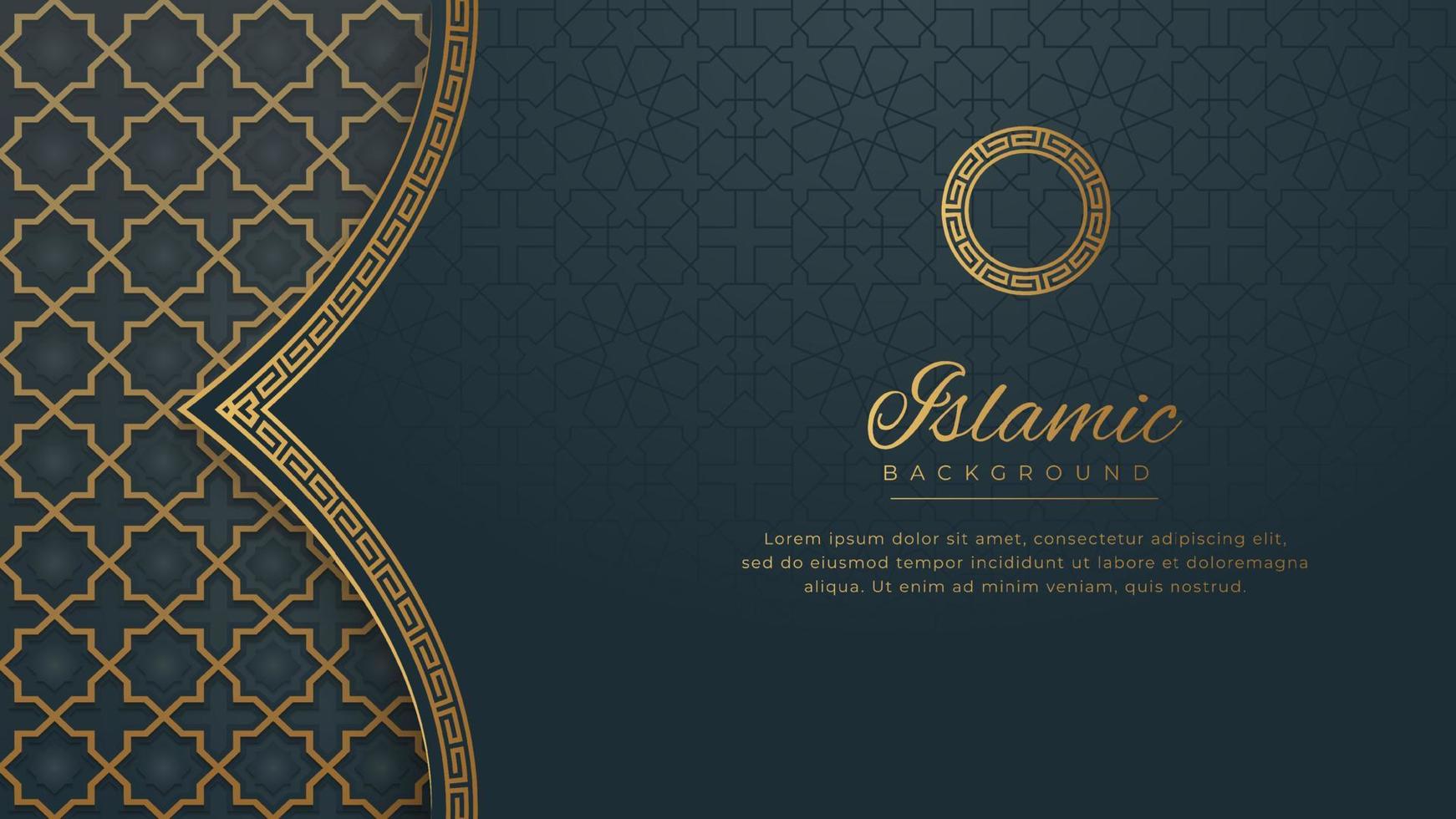 Islamic Arabic Golden Ornament Border Pattern Background with Copy Space for Text vector