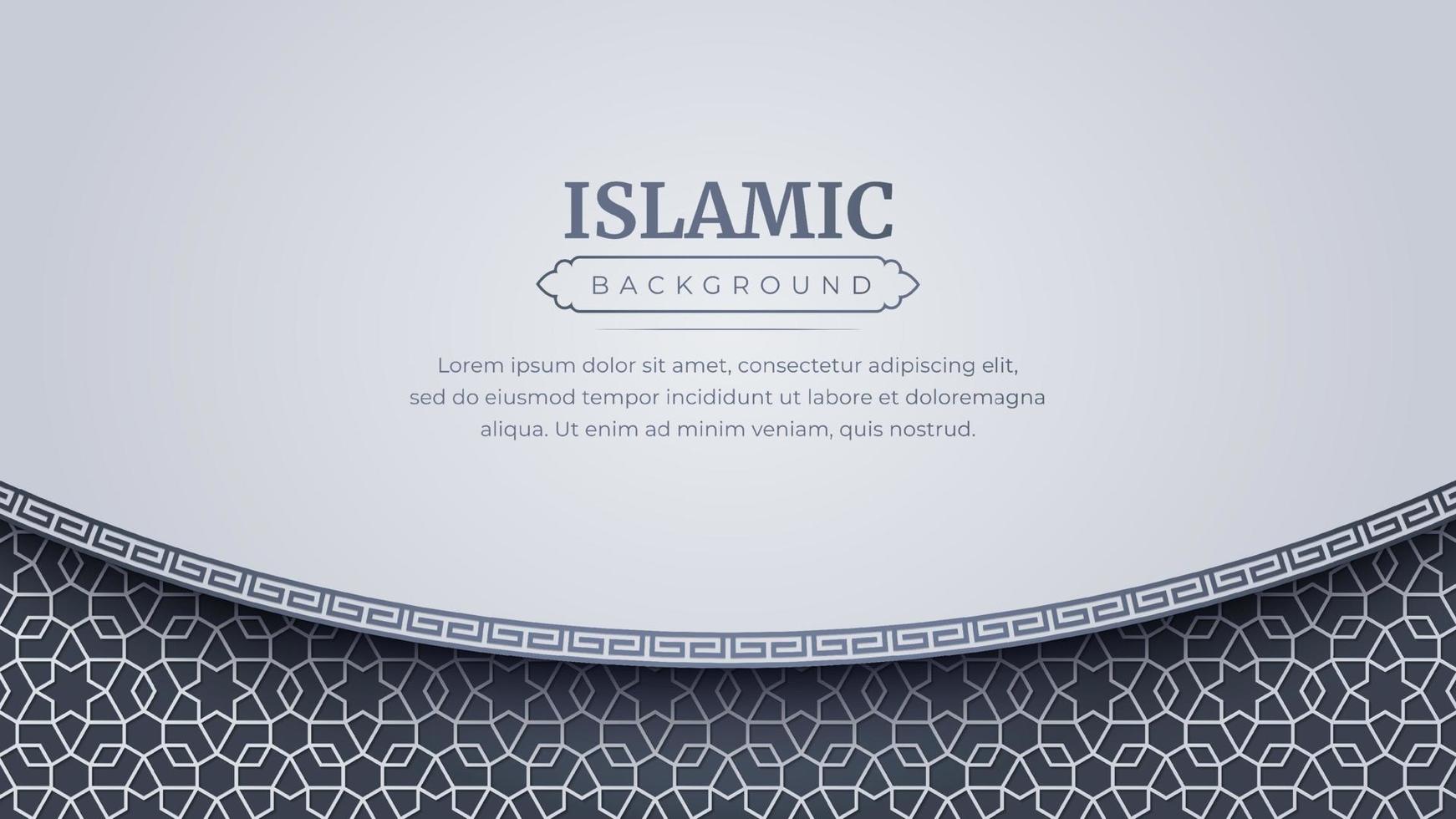 Islamic Arabic Arabesque Ornament Pattern Frame Borders Background with Copy Space vector