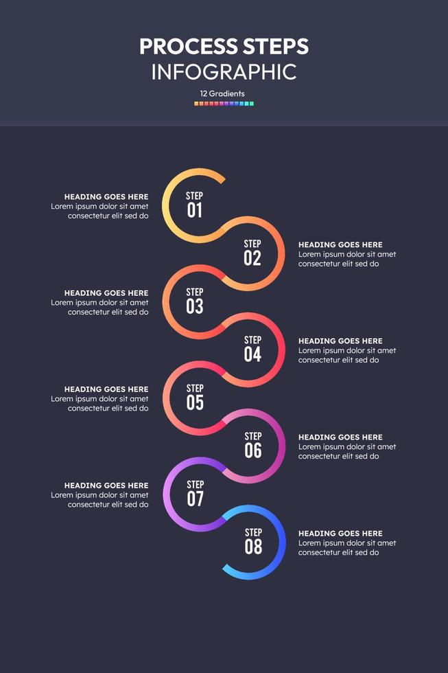 Process Workflow 8 Steps Modern Design Template for Infographics vector