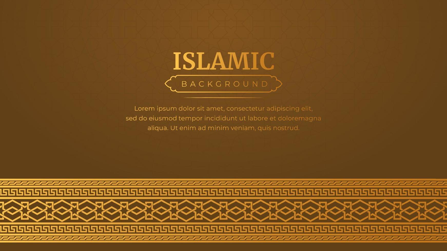 Islamic Arabic Golden Ornament Border Frame Pattern Background with Copy Space for Text vector