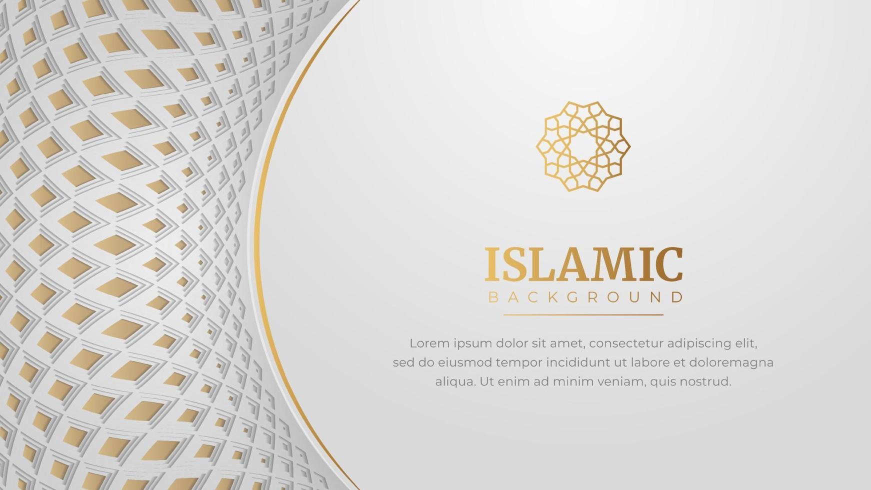 Arabic Islamic Elegant White Luxury Frame Ornament Background vector