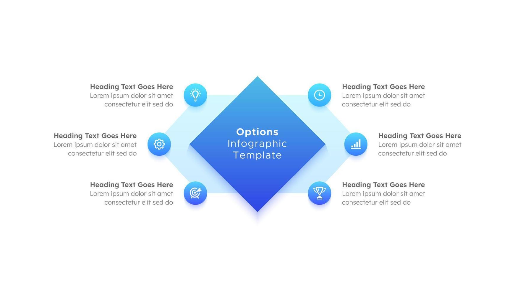 Six 6 Steps Options Circle Business Infographic Modern Design Template vector