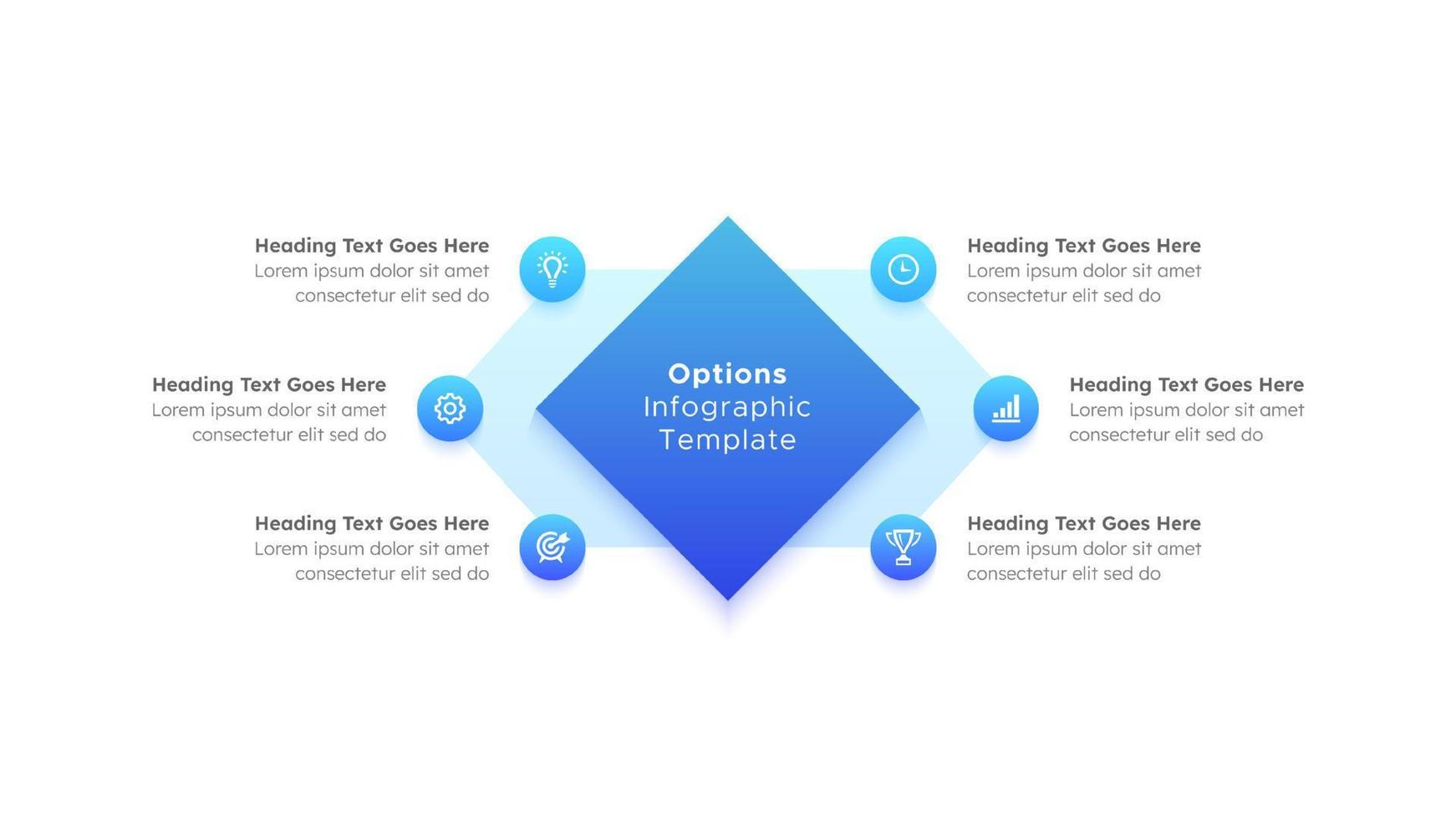 Six 6 Steps Options Circle Business Infographic Modern Design Template vector