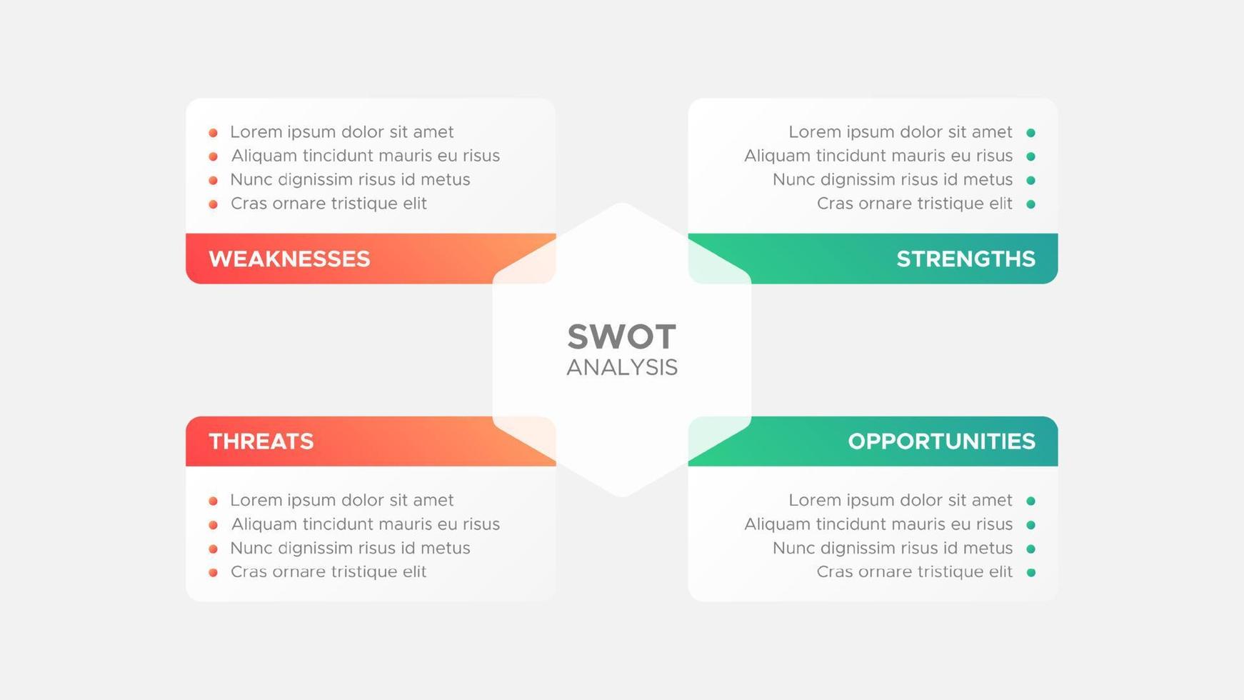 Four 4 Steps Options Circle Business Infographic SWOT Analysis Design Template vector