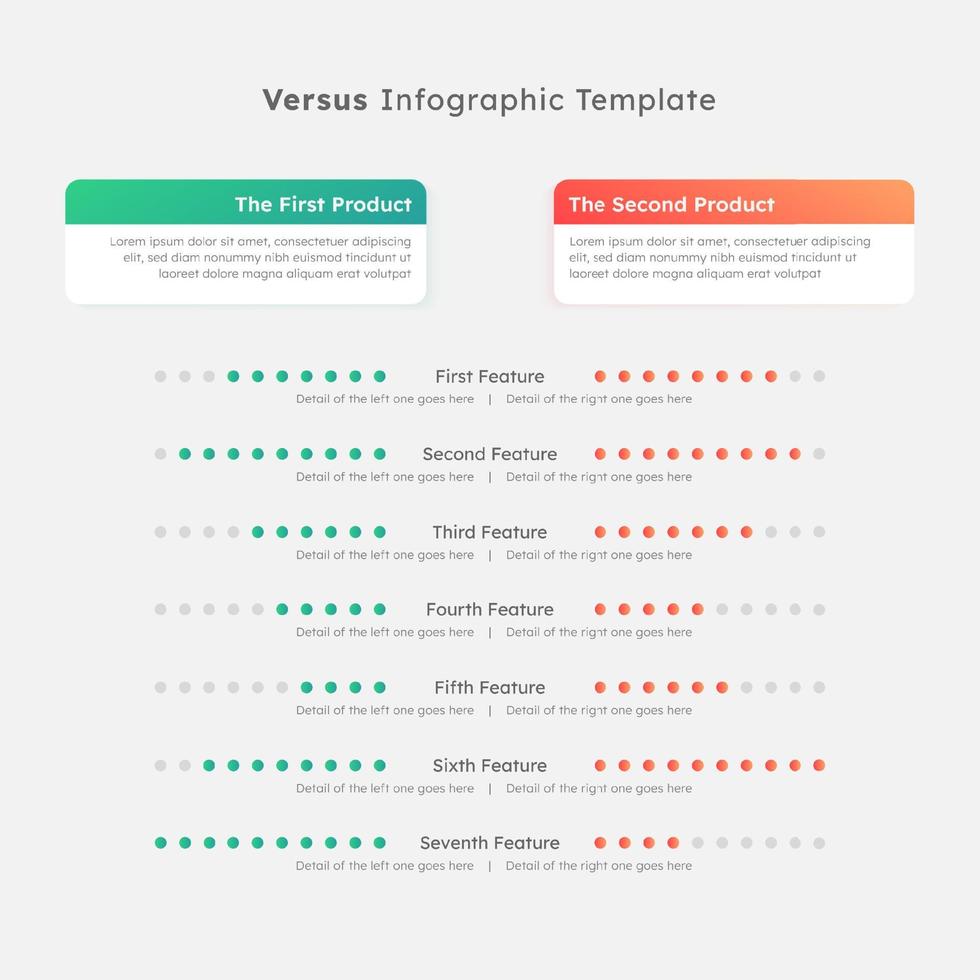 Products Comparison Chart Diagram with Features Options Circles Infographic Design Template vector