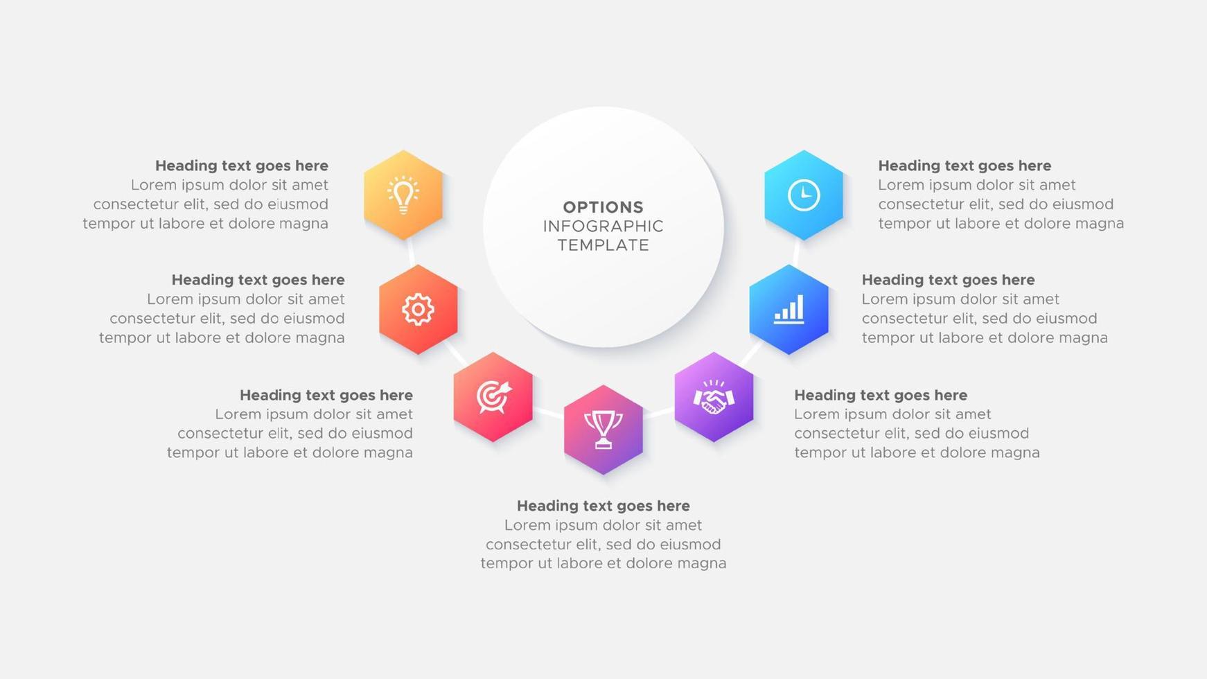 Seven 7 Steps Options Circle Business Infographic Modern Design Template vector