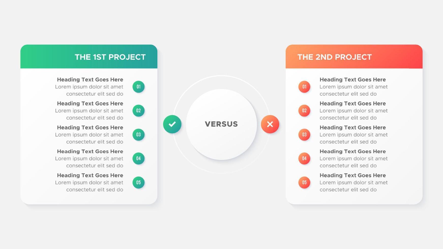 Process Workflow Features Options Comparison Chart Diagram Circles