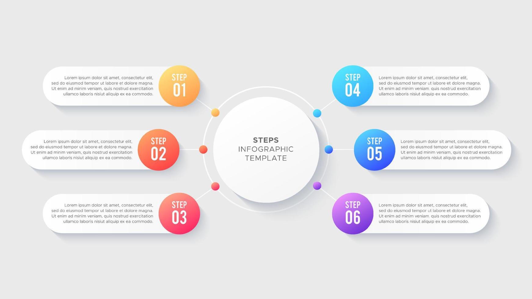 Six 6 Steps Options Circle Business Infographic Modern Design Template vector