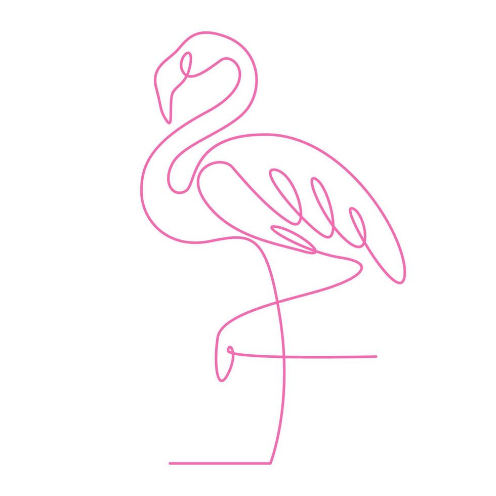 Flamingo line art design vector