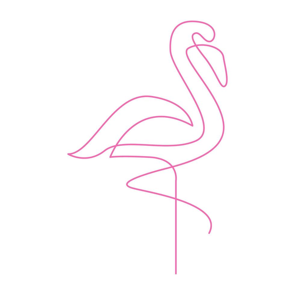 Flamingo line art design vector