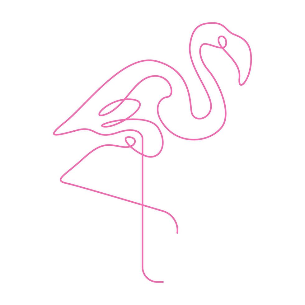 Flamingo line art design vector