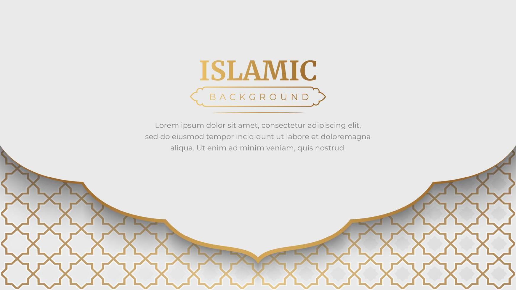 Arabic Islamic Elegant White Luxury Frame Ornament Background vector