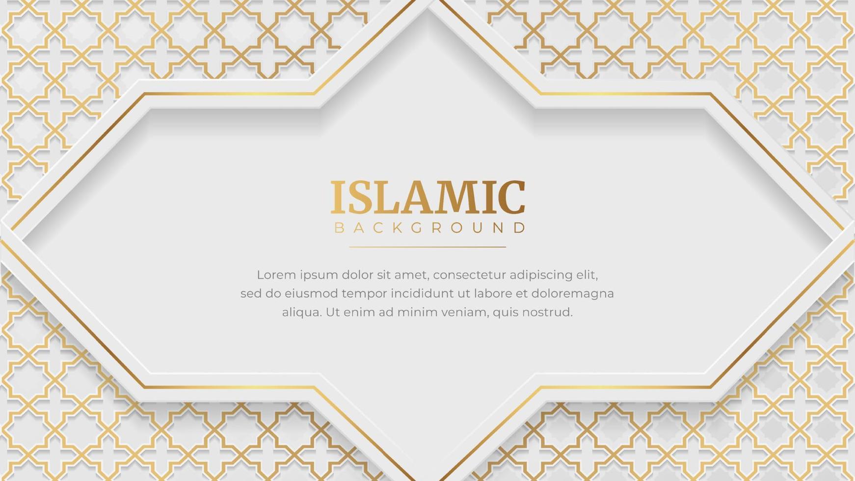 Islamic Arabic Arabesque Ornament Border Luxury Abstract White Background with Copy Space for Text vector