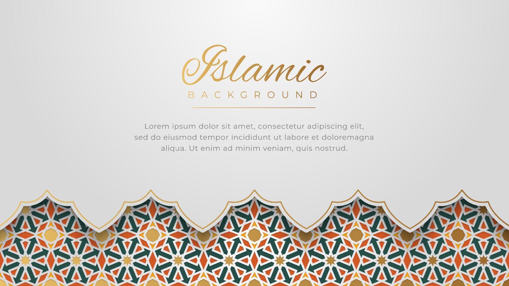 Islamic Arabic White Arabesque Mosaic Pattern Background vector