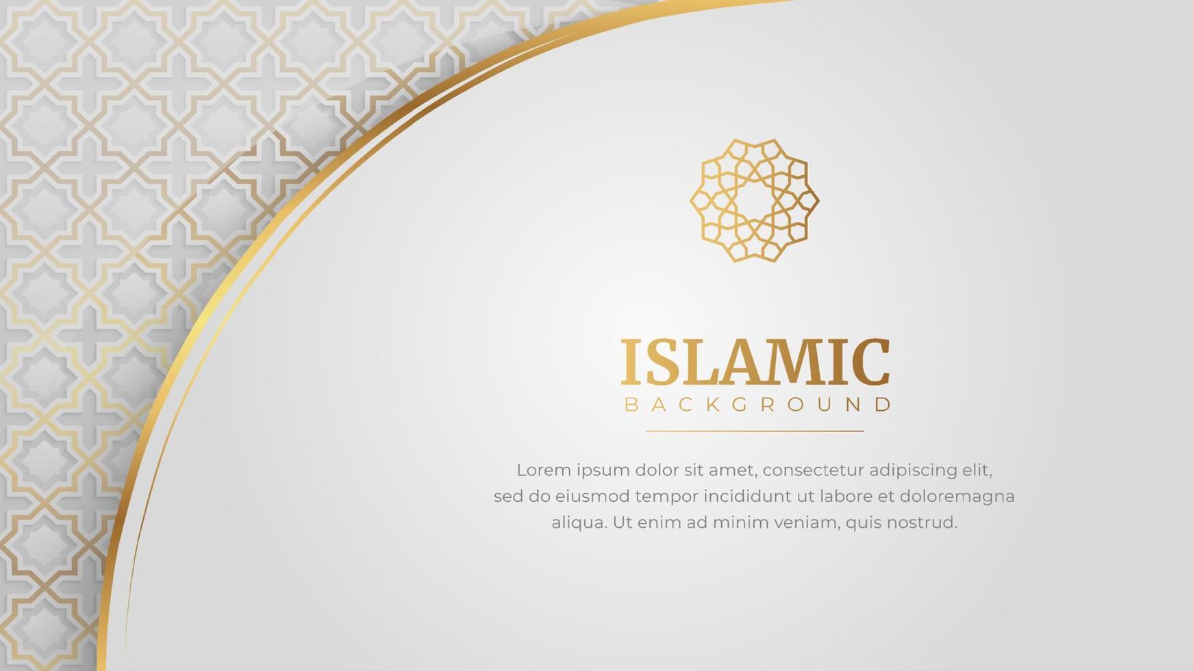 Arabic Islamic Elegant White Luxury Frame Ornament Background vector