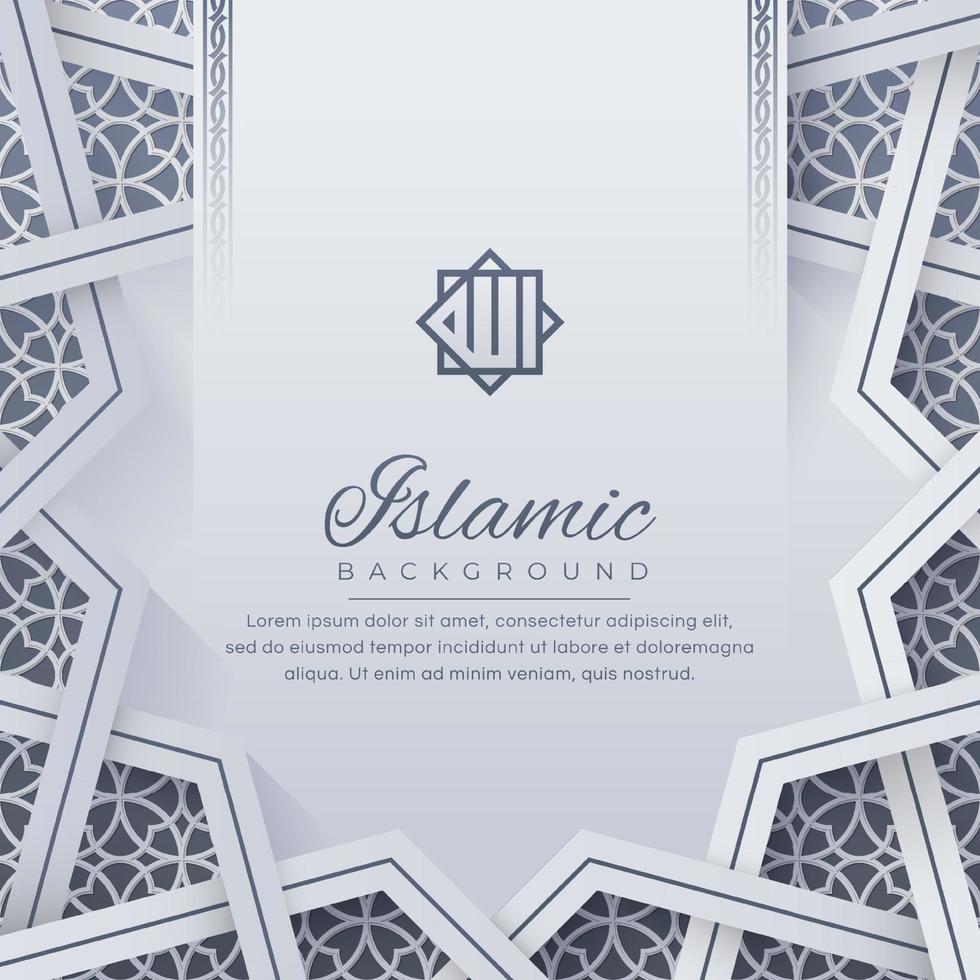 Islamic Arabic Arabesque Ornament Border Luxury Abstract White Background with Copy Space for Text vector