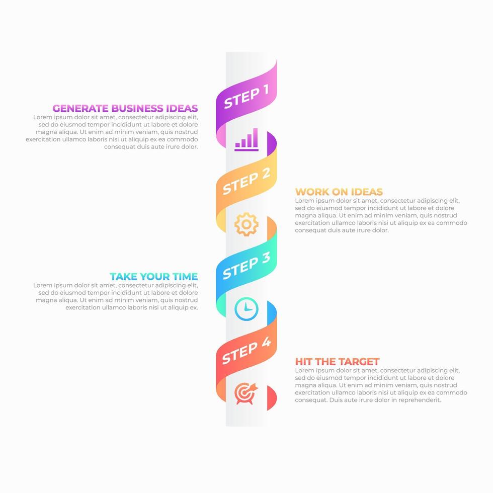 Business Infographic Design Template, Steps Workflow Diagram, Options Chart, , List Items, Number Infograph vector