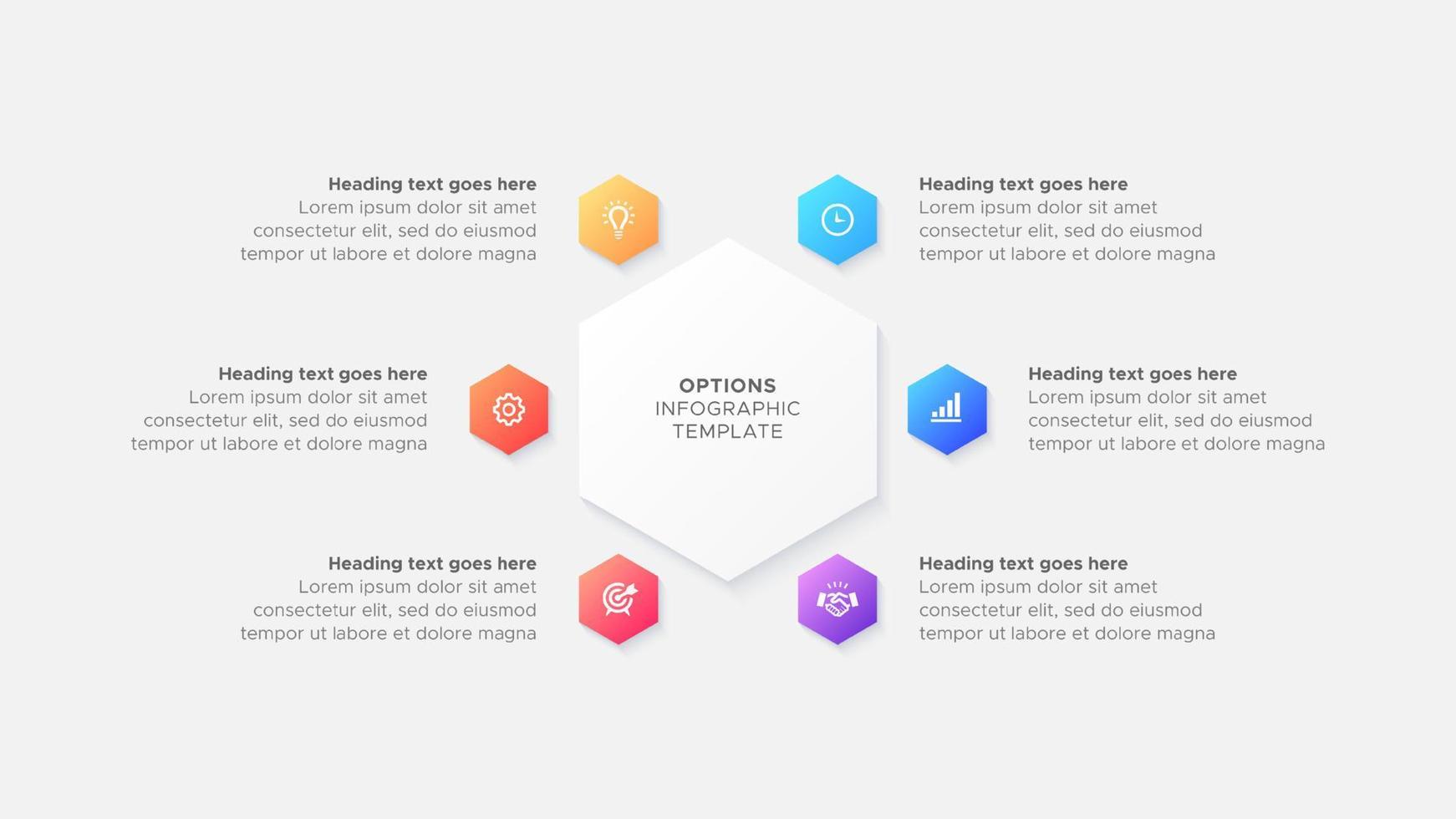 Six 6 Steps Options Business Infographic Modern Design Template vector