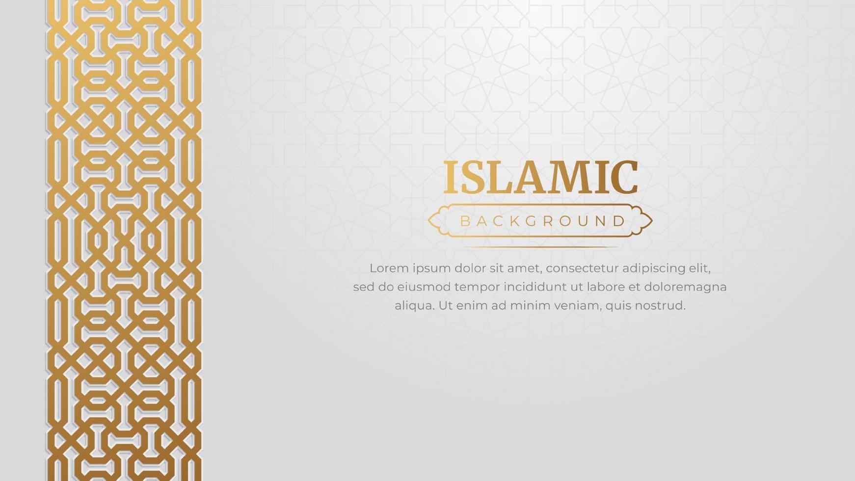 Islamic Arabic Golden Ornament Border Arabesque Pattern Luxury Background vector