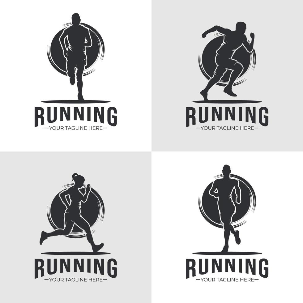 colección de corriendo logo diseño vector