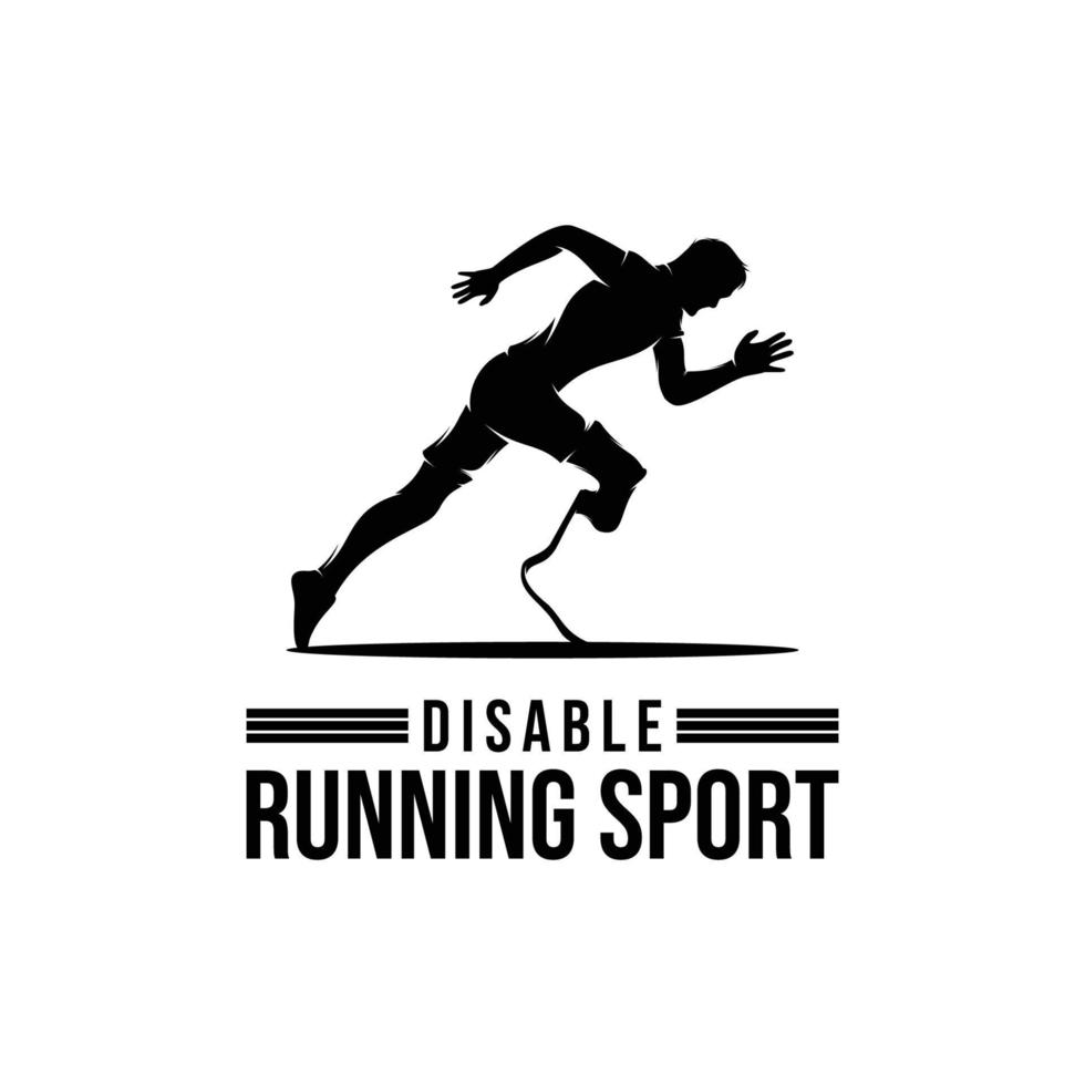 discapacidades corredor Deportes competencia logo diseño vector