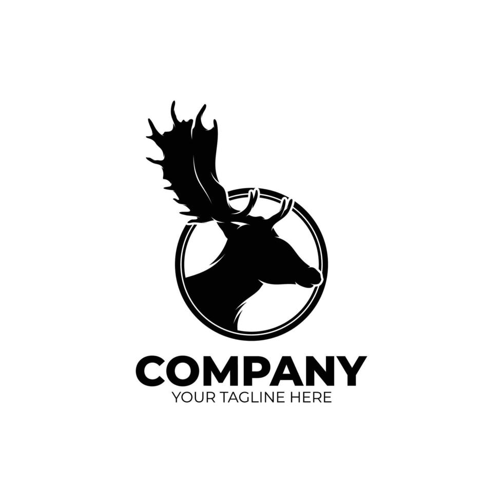 Deer hunting club logo design vector