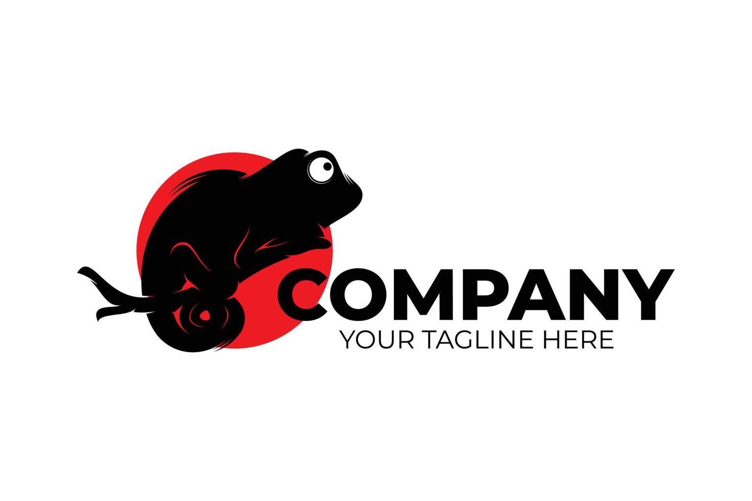 Silhouette of chameleon logo design template vector