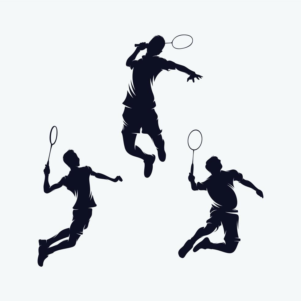 Collection Of Badminton Smash Logo Designs vector