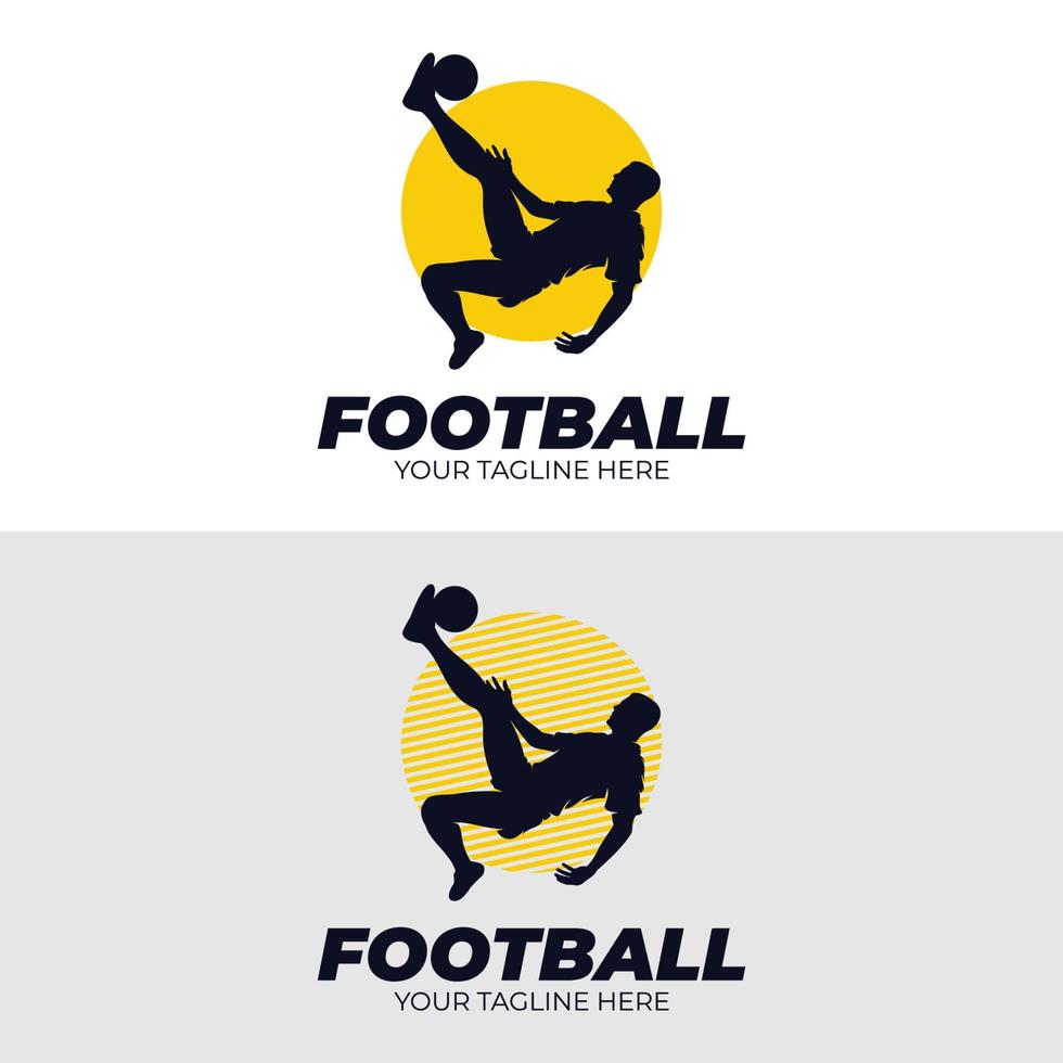Soccer player logo design template vector