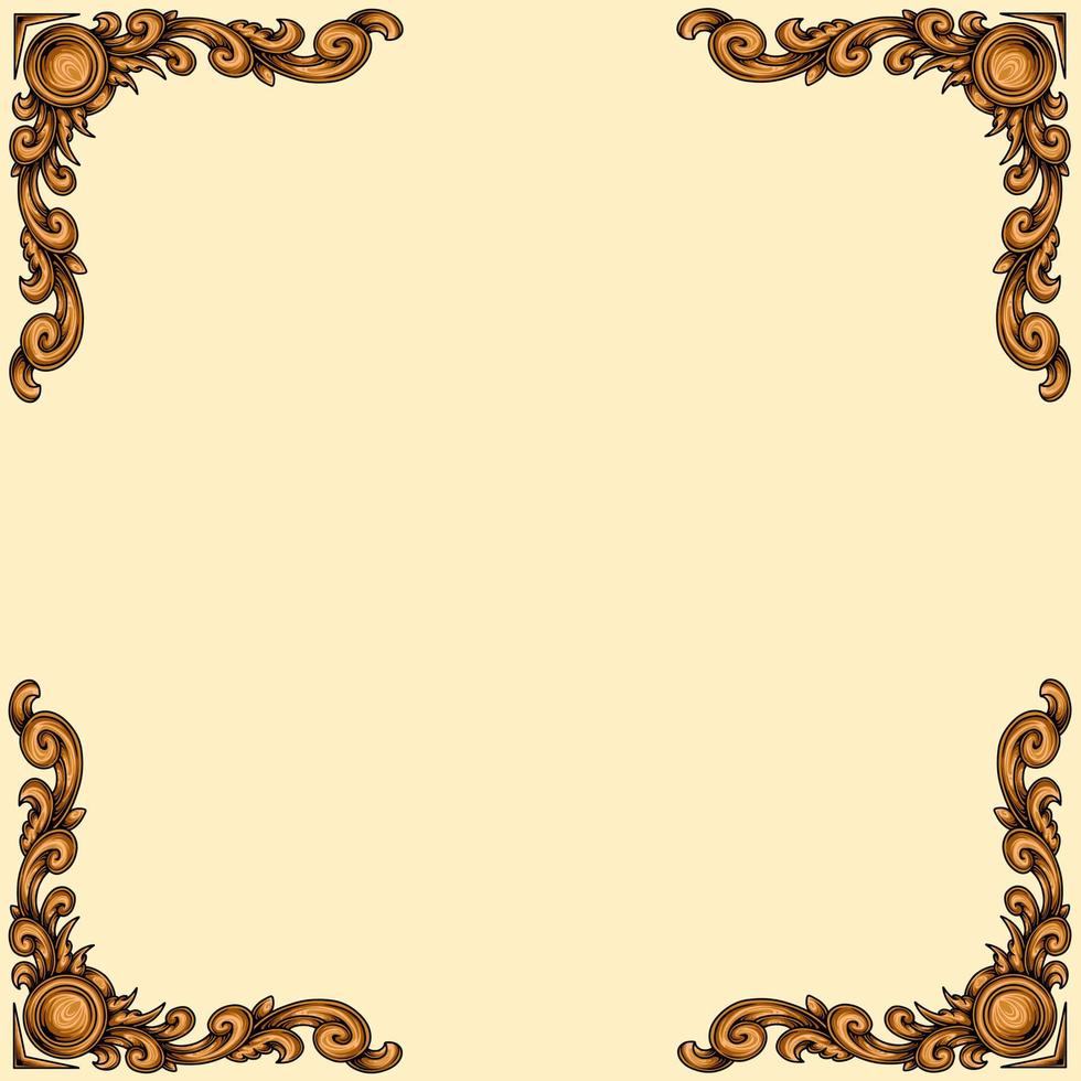 Classic style frame design with exquisite engraving and luxury vector