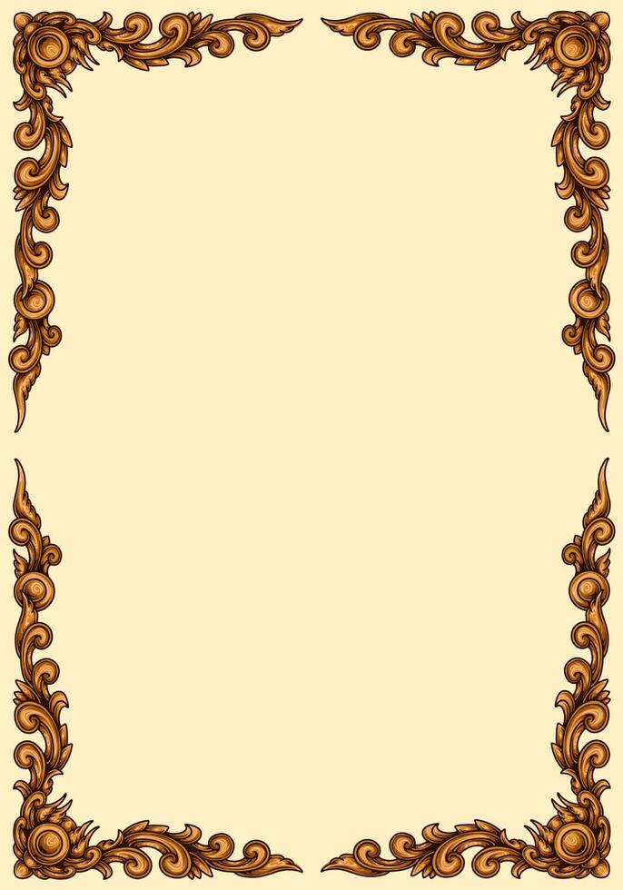 Classic style frame design with exquisite engraving and luxury vector