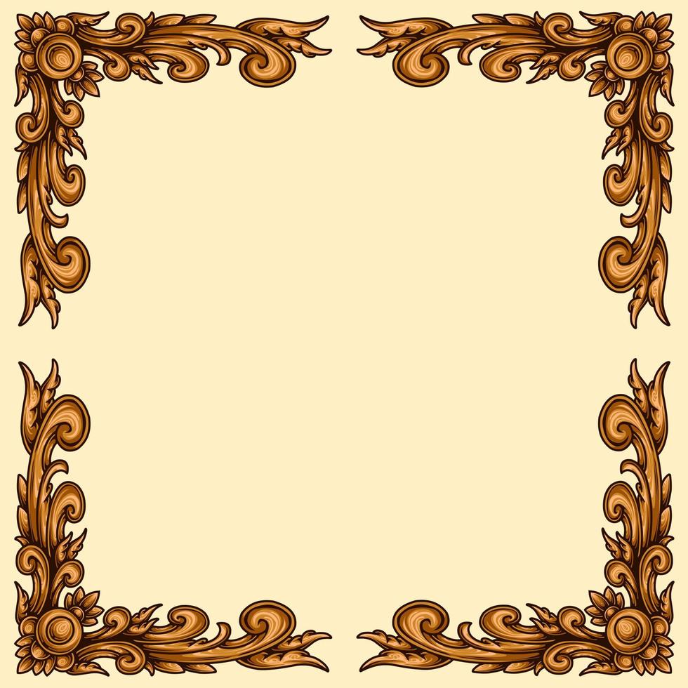 Classic style frame design with exquisite engraving and luxury vector