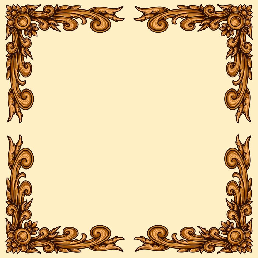 Classic style frame design with exquisite engraving and luxury vector