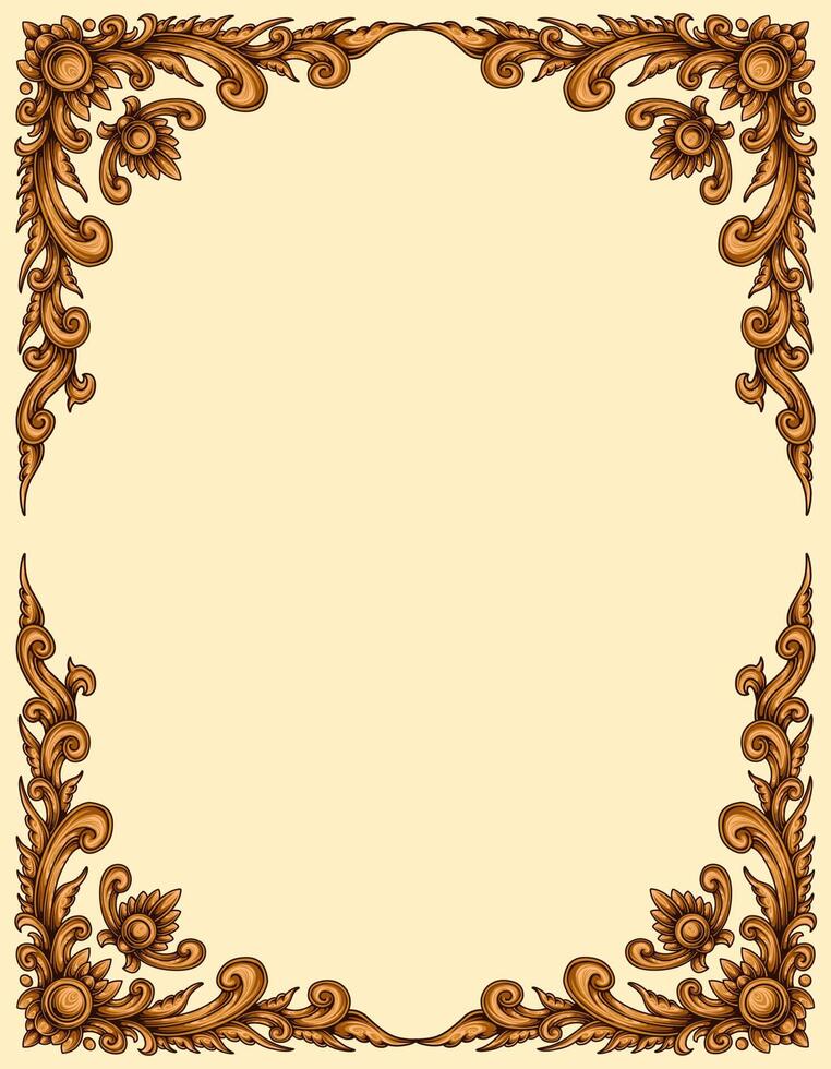 Classic style frame design with exquisite engraving and luxury vector