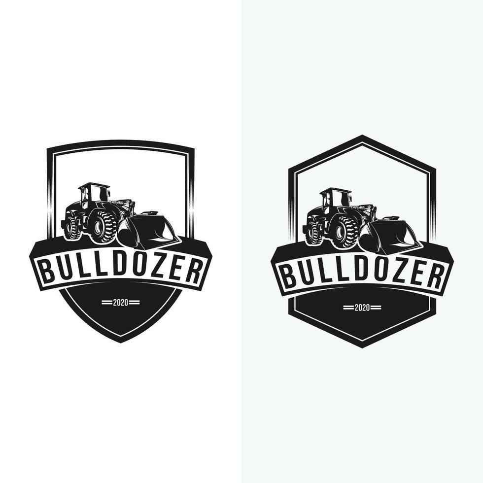 Set of bulldozer logo design vector