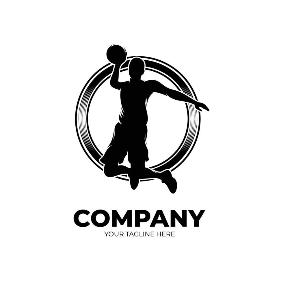 baloncesto jugador logo diseño plantillas vector