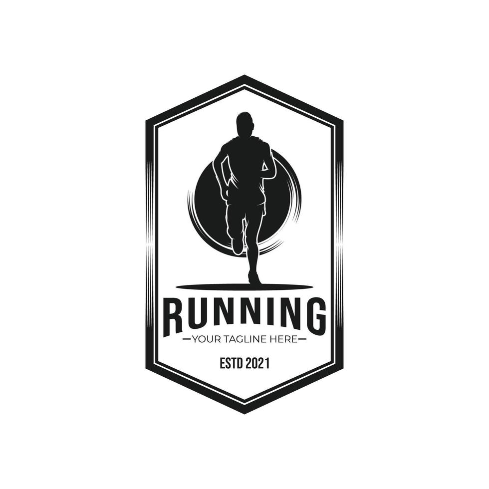 Inspiración en el diseño del logotipo deportivo para correr vector