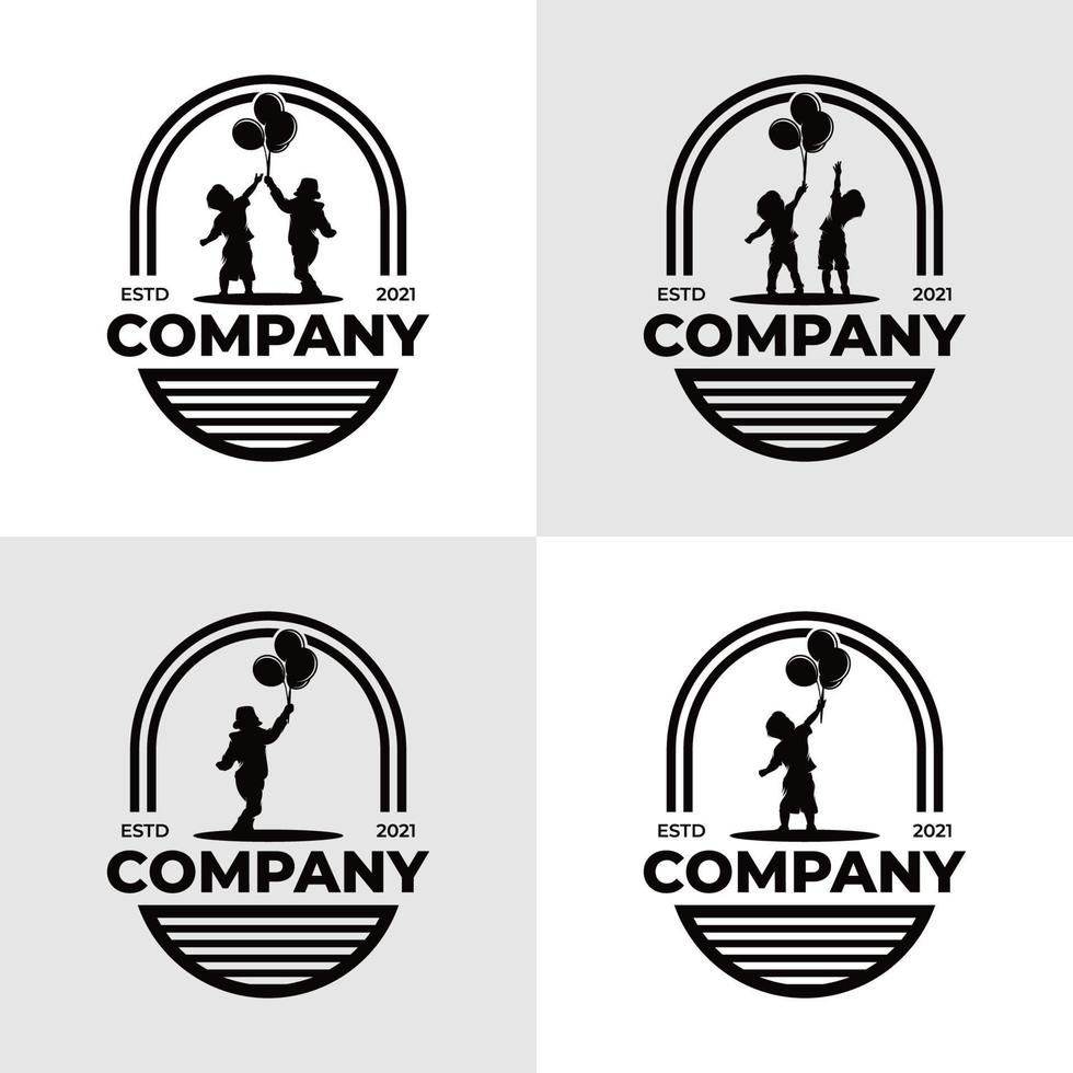 Set of little kids dream logo design template vector