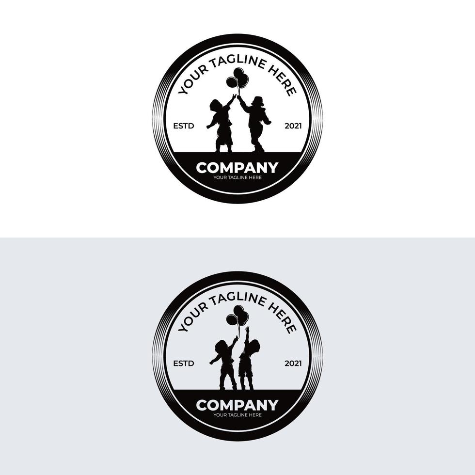 Little kids dream logo design template vector