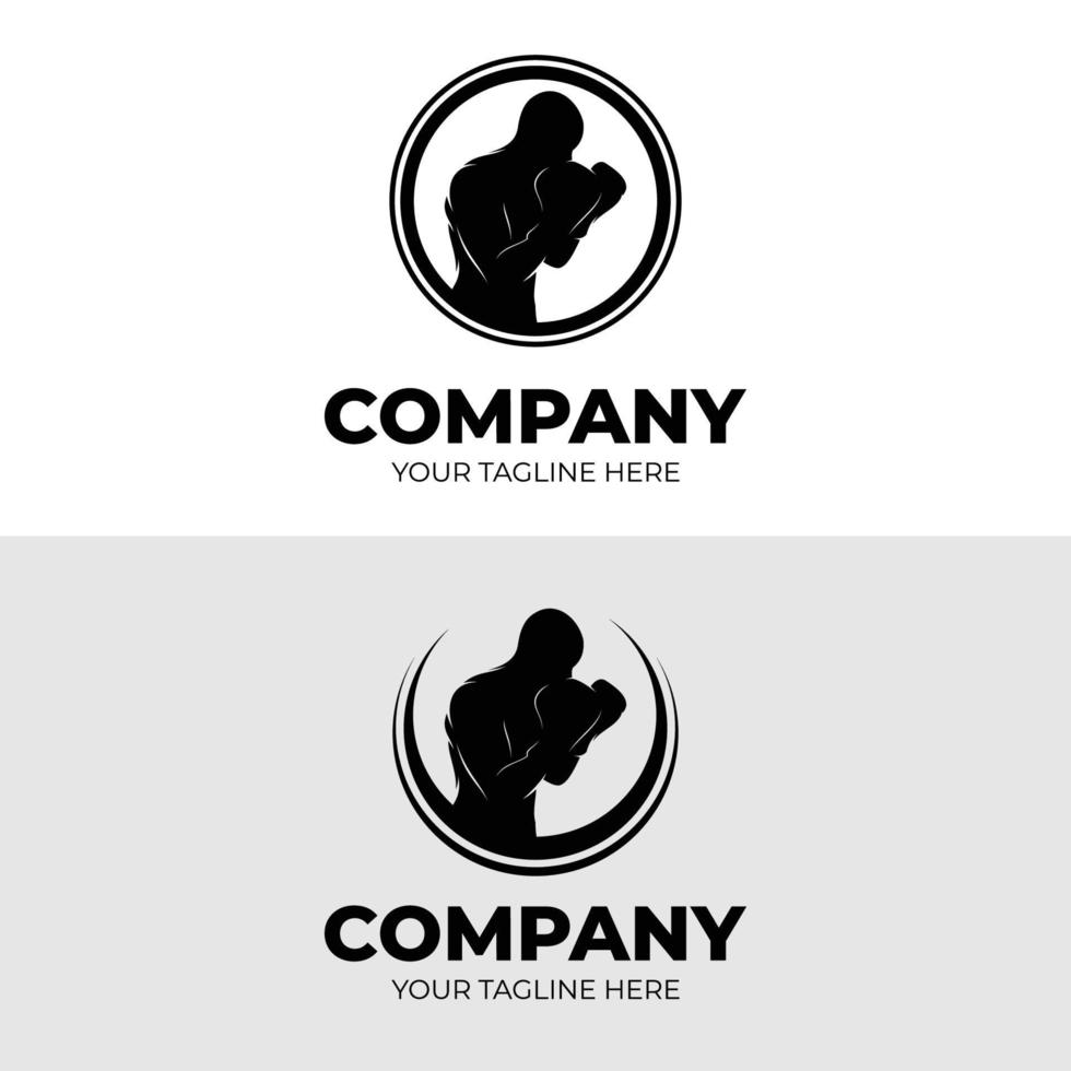 Boxing club logo design template vector