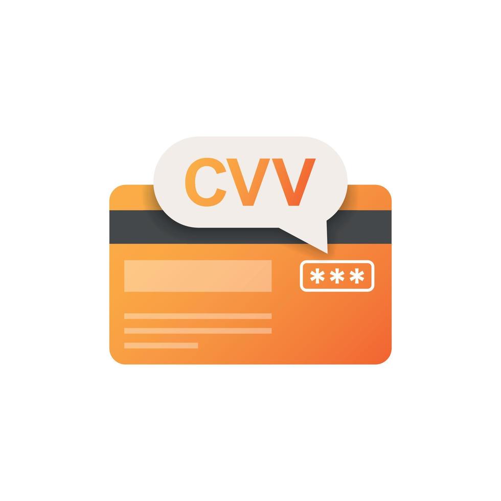 Credit card icon in flat style. CVV verification code vector illustration on isolated background. Payment sign business concept.