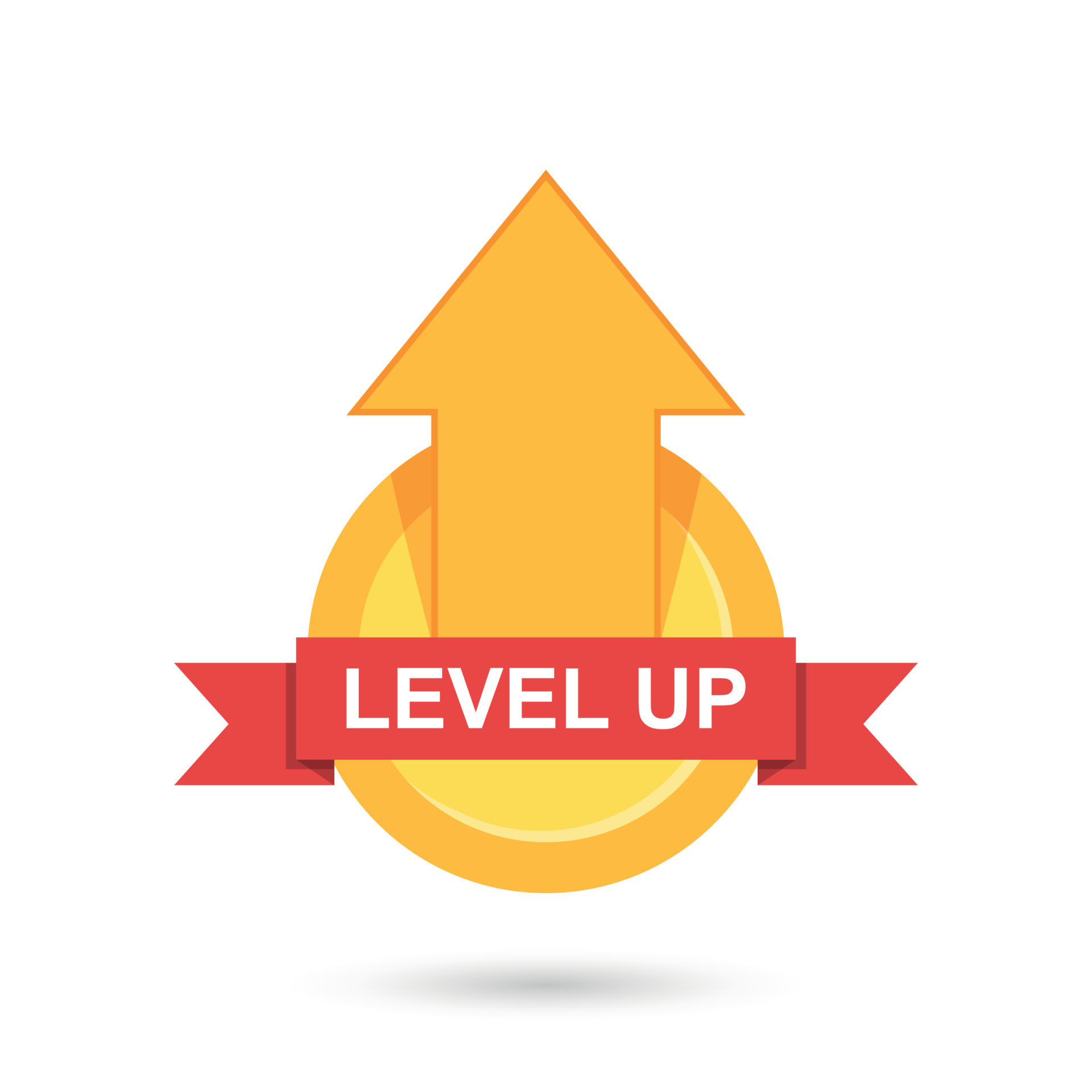 Level up icon in flat style. Achievement vector illustration on