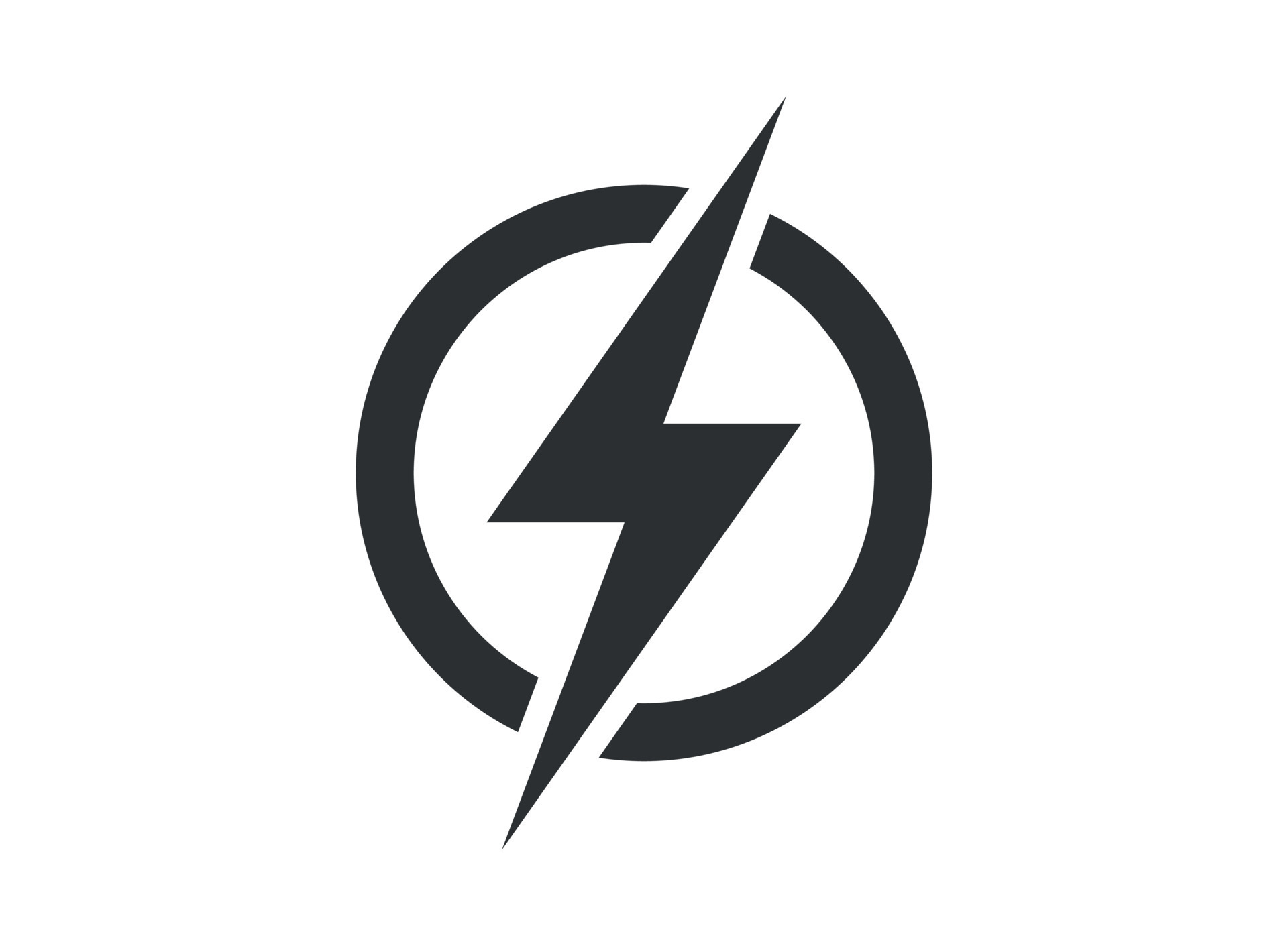 Lightning power icon in flat style. Energy symbol vector illustration
