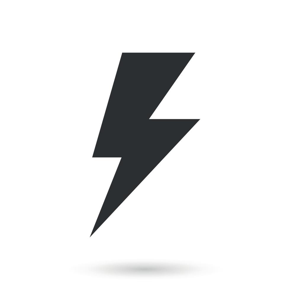 Lightning power icon in flat style. Energy symbol vector illustration on isolated background. Start sign business concept.