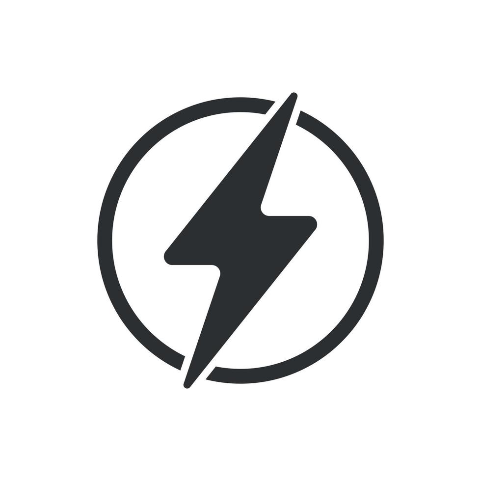Lightning power icon in flat style. Energy symbol vector illustration on isolated background. Start sign business concept.