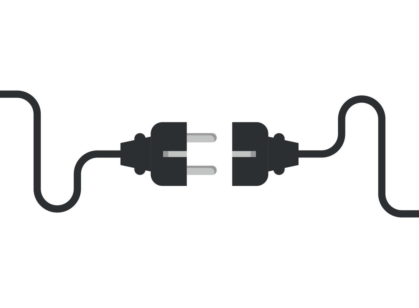 Electric socket with a plug icon in flat style. Connection symbol vector illustration on isolated background. 404 error sign business concept.