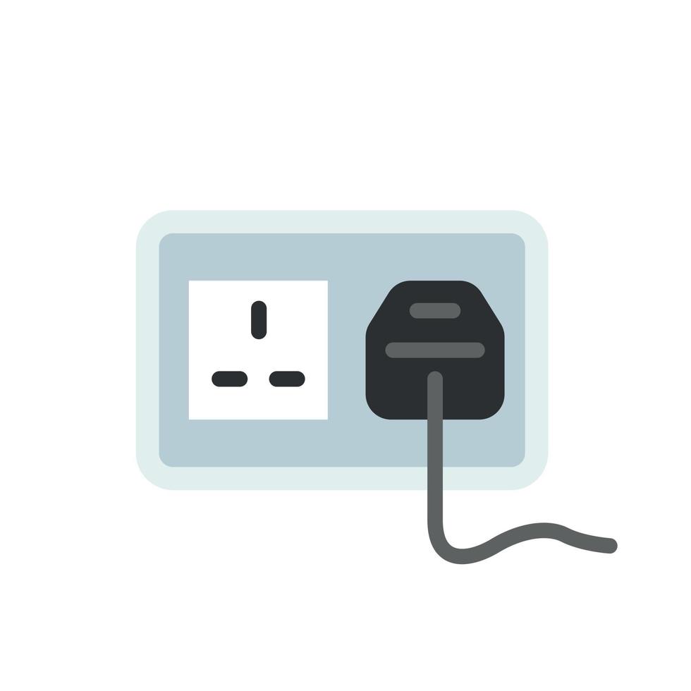 eléctrico enchufe con un enchufe icono en plano estilo. conexión símbolo vector ilustración en aislado antecedentes. 404 error firmar negocio concepto.