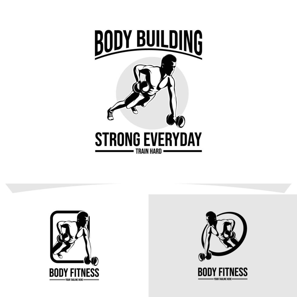 ilustración de diseño de logotipo de gimnasio y fitness vector